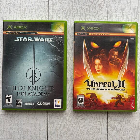 XBox Games Bundle Star Wars Jedi Knight: Jedi Academy & Unreal II: The Awakening - Picture 1 of 4